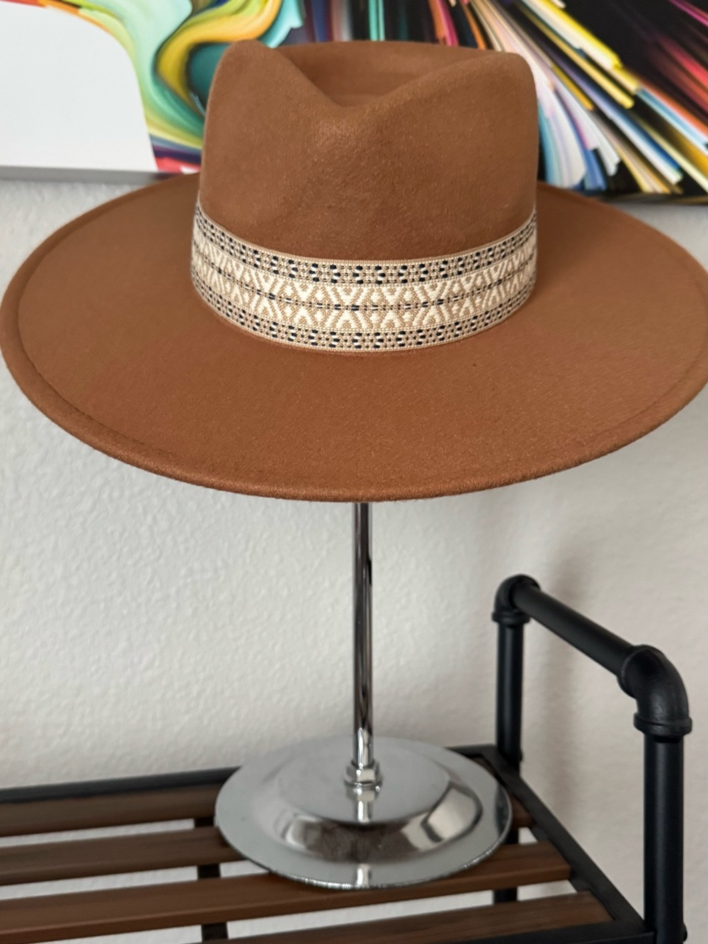 Classic Wide-Brim Fedora Hat in Brown